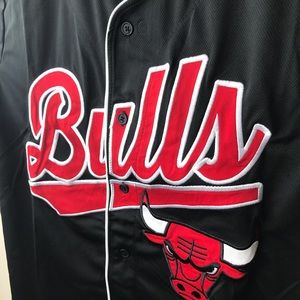 Embroidered Chicago Bulls Mens Baseball Jersey NBA
